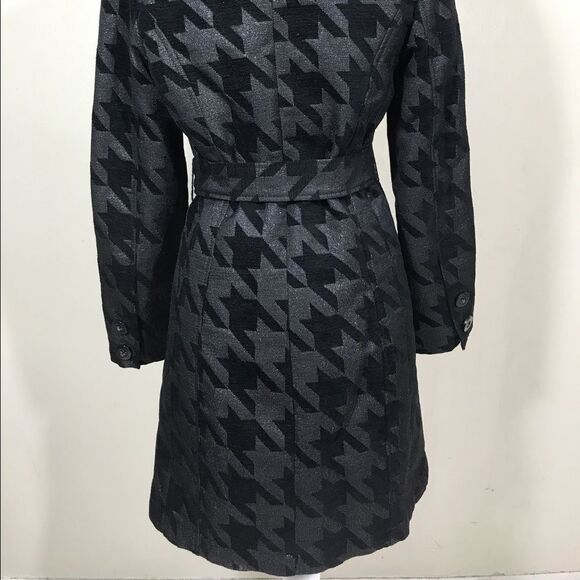 Black and metallic hounds tooth trench coat - Picture 5 of 10